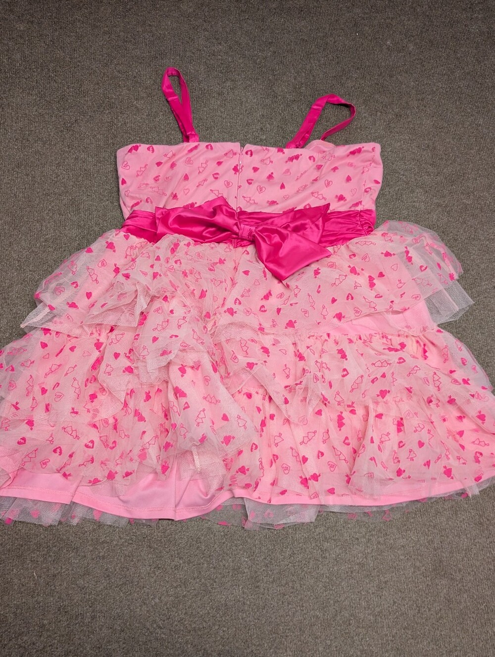 BETSEY JOHNSON x TORRID Pink Tiered Oversized Bow Mini Dress Heart (Size 18) - Picture 6 of 12